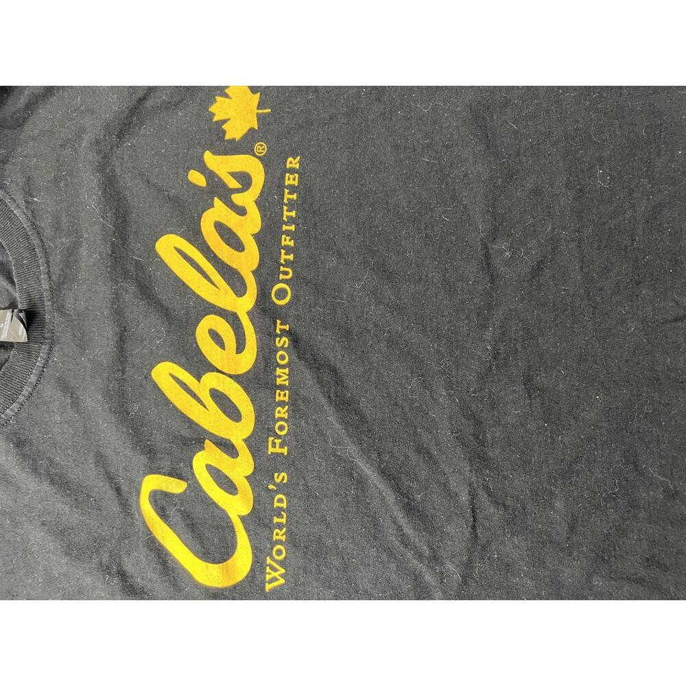 Cabela's Black T-Shirt with Yellow Logo - Medium